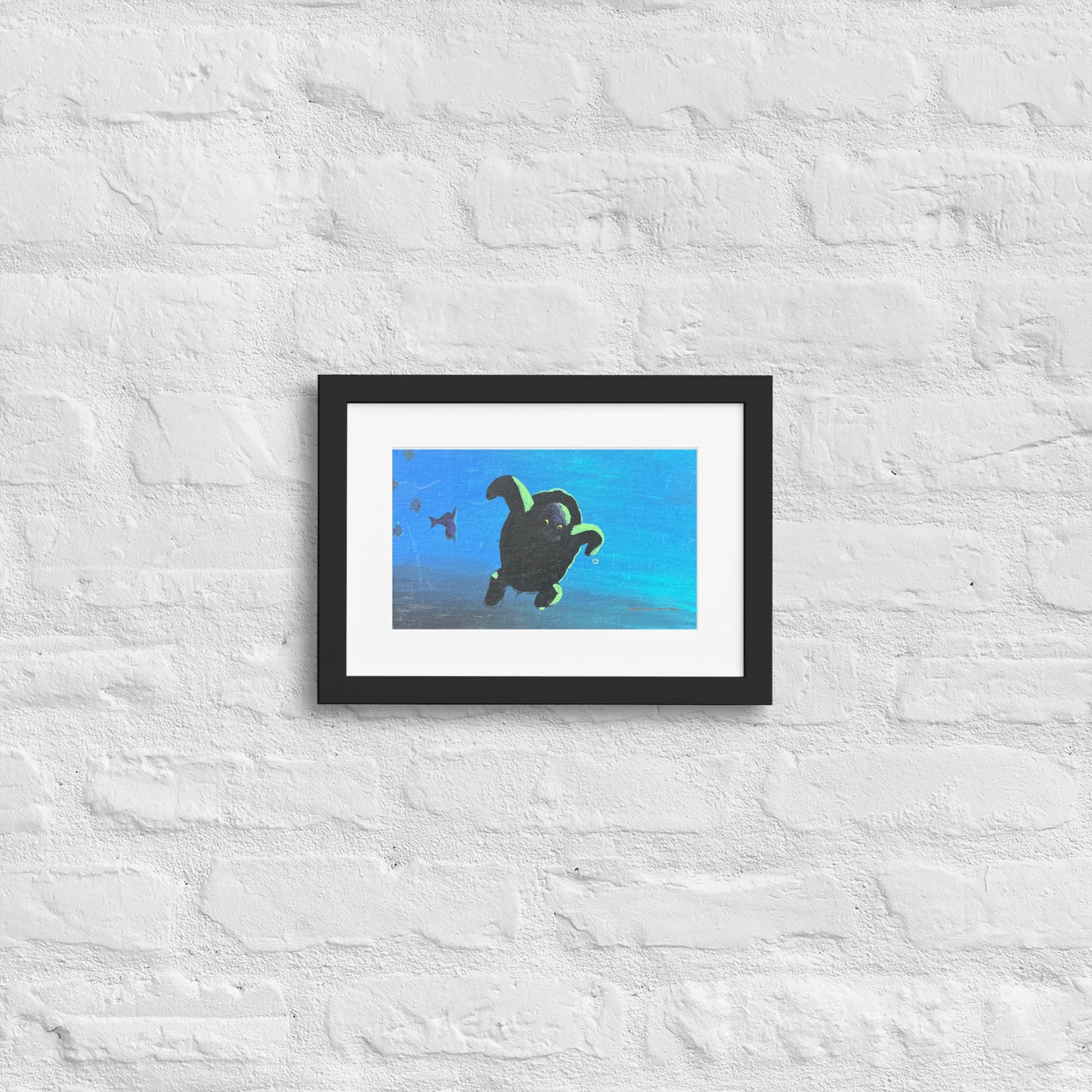 Sea Turtle Matte Paper Framed Poster With Mat