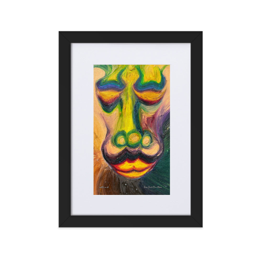 Baboon Matte Paper Framed Print With border