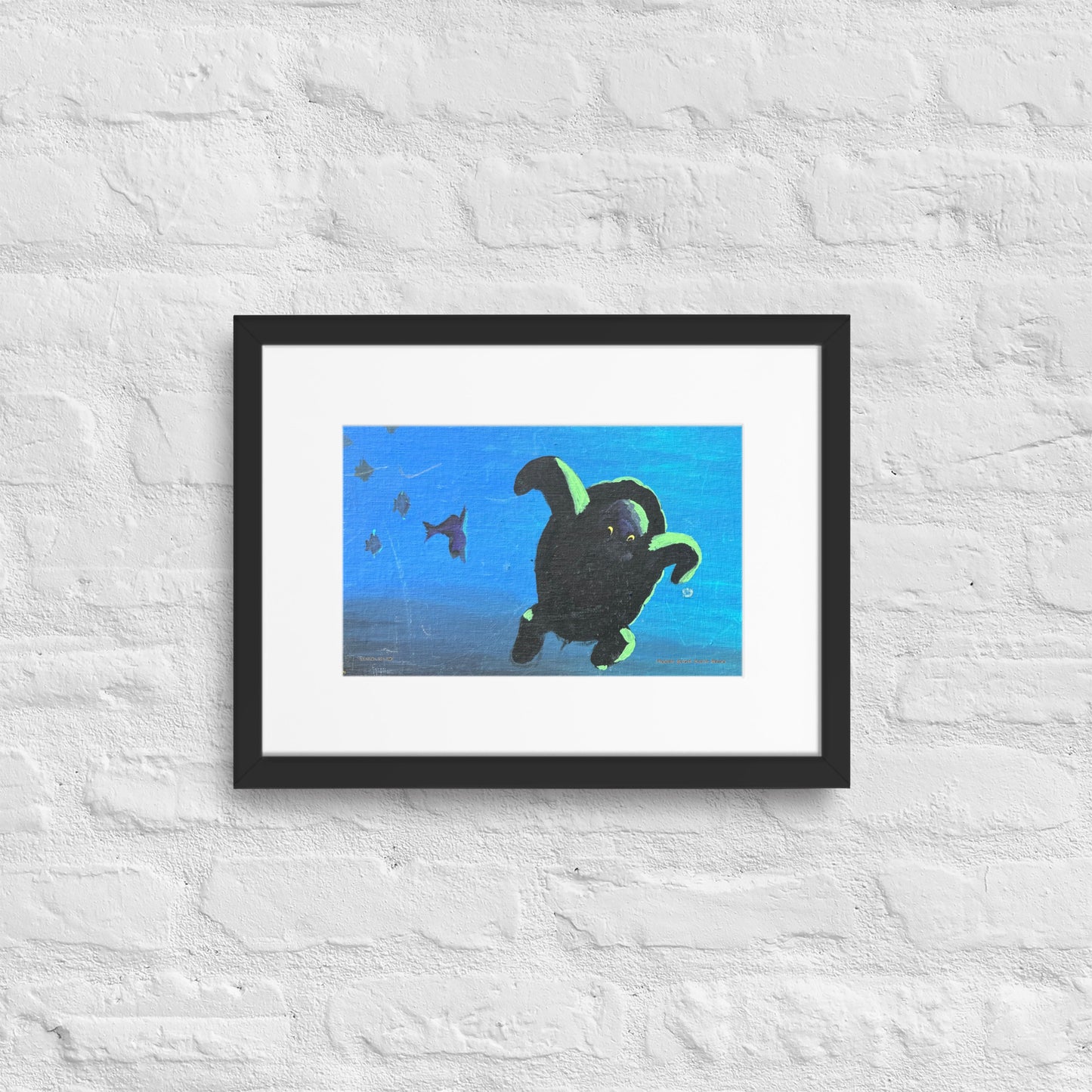 Sea Turtle Matte Paper Framed Poster With Mat