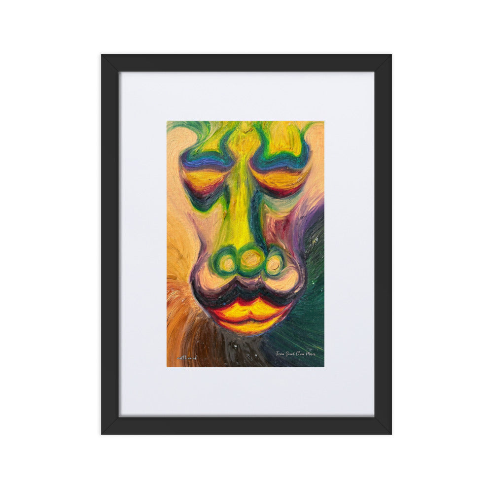 Baboon Matte Paper Framed Print With border