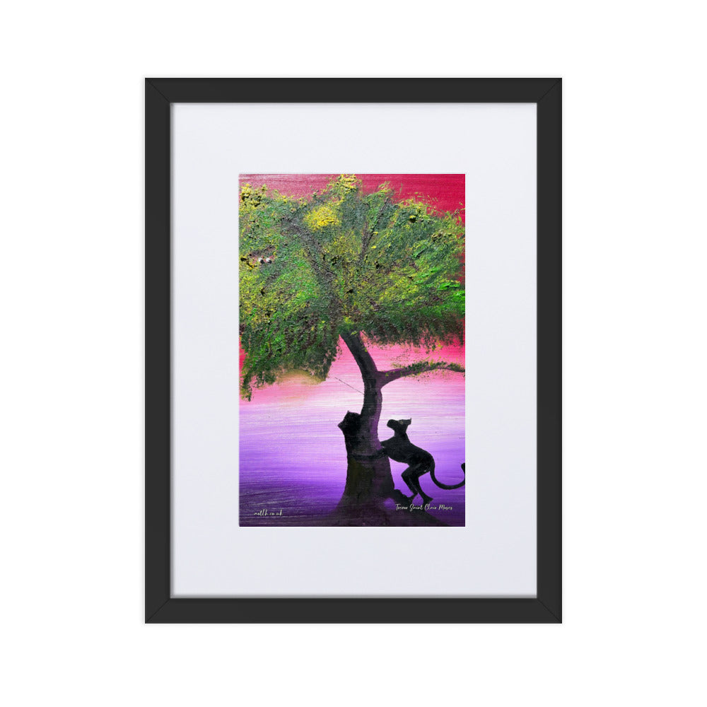Curious Cat Matte Paper Framed Print With Mat