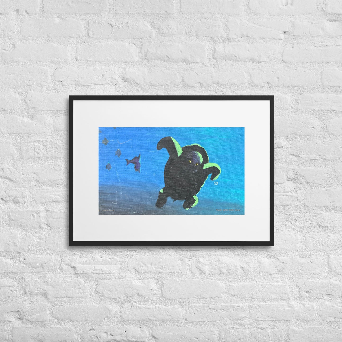 Sea Turtle Matte Paper Framed Poster With Mat