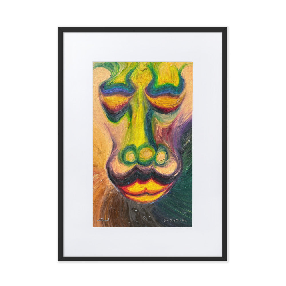 Baboon Matte Paper Framed Print With border