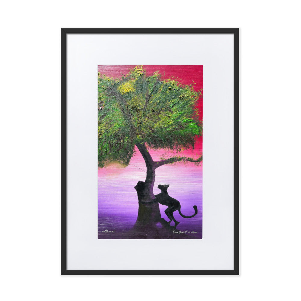 Curious Cat Matte Paper Framed Print With Mat