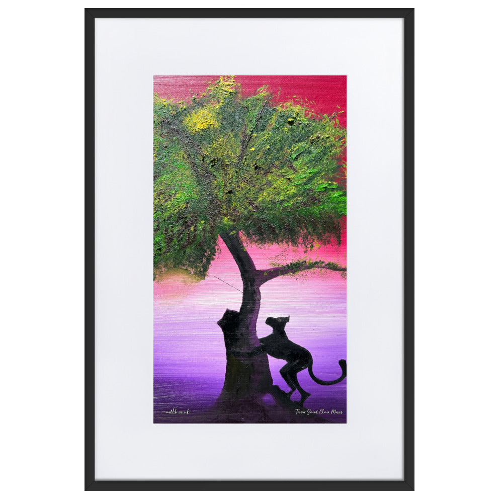 Curious Cat Matte Paper Framed Print With Mat