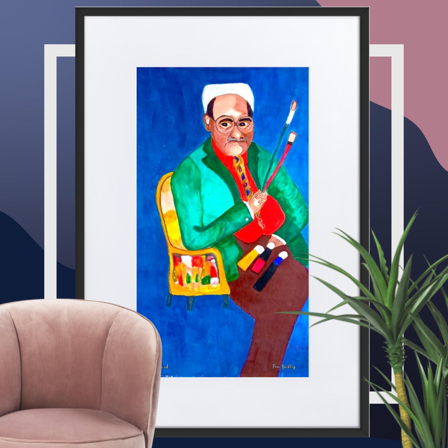 The Artist - by Pam Buckley; Exclusive Framed Print with Boarder