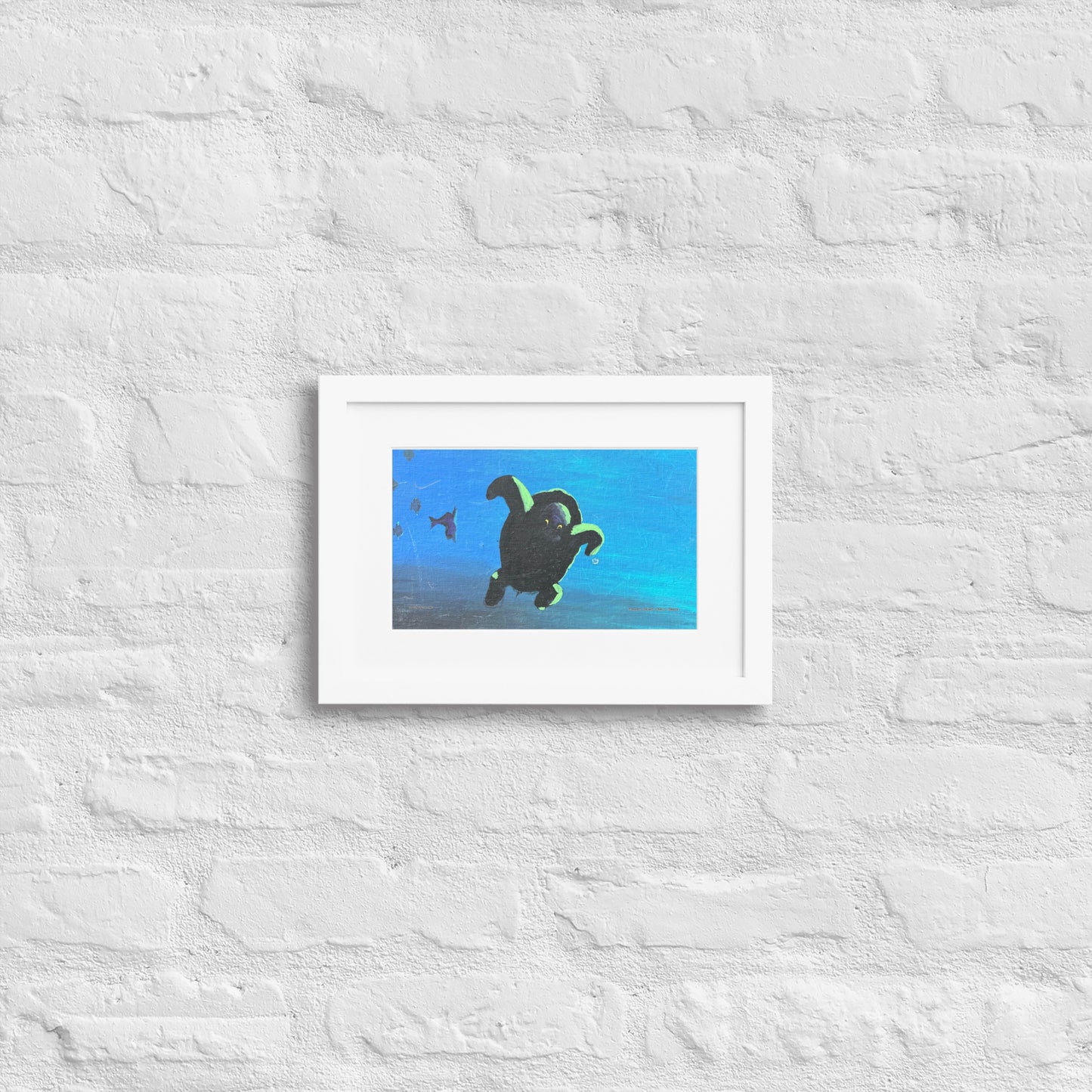 Sea Turtle Matte Paper Framed Poster With Mat