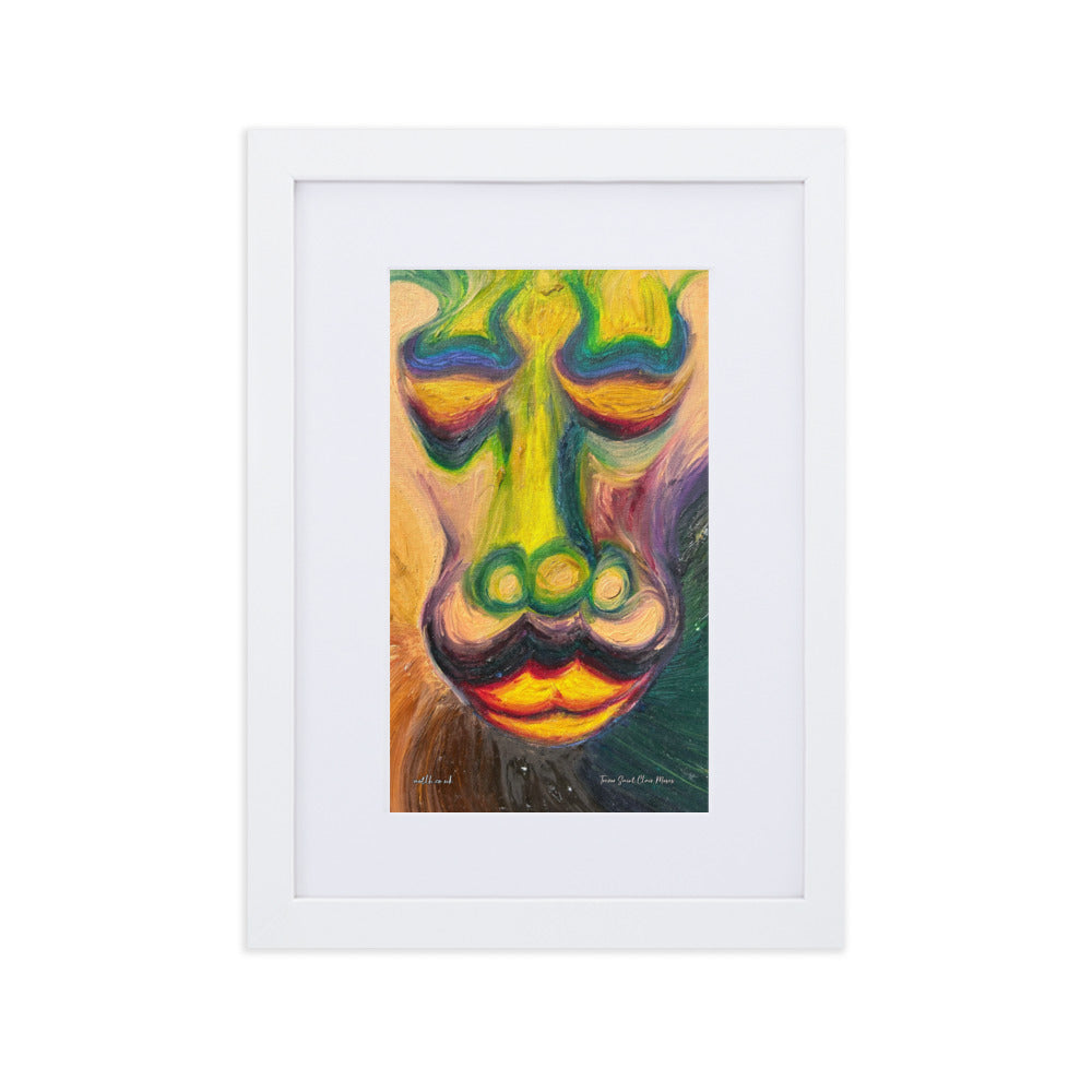 Baboon Matte Paper Framed Print With border