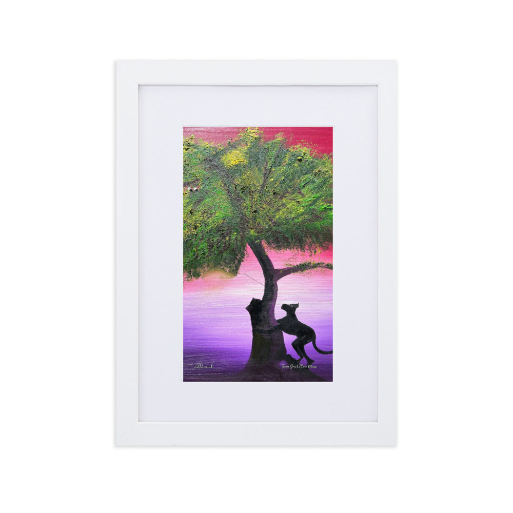Curious Cat Matte Paper Framed Print With Mat