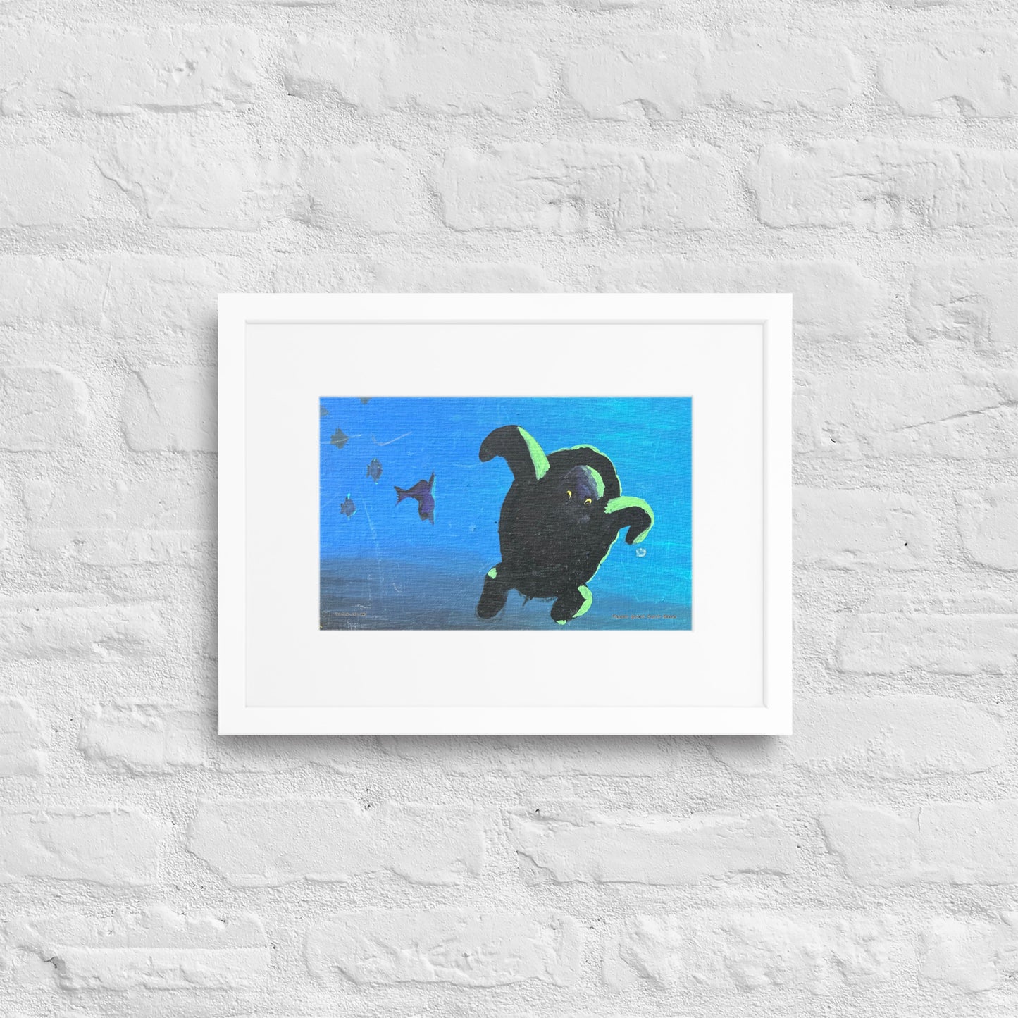 Sea Turtle Matte Paper Framed Poster With Mat