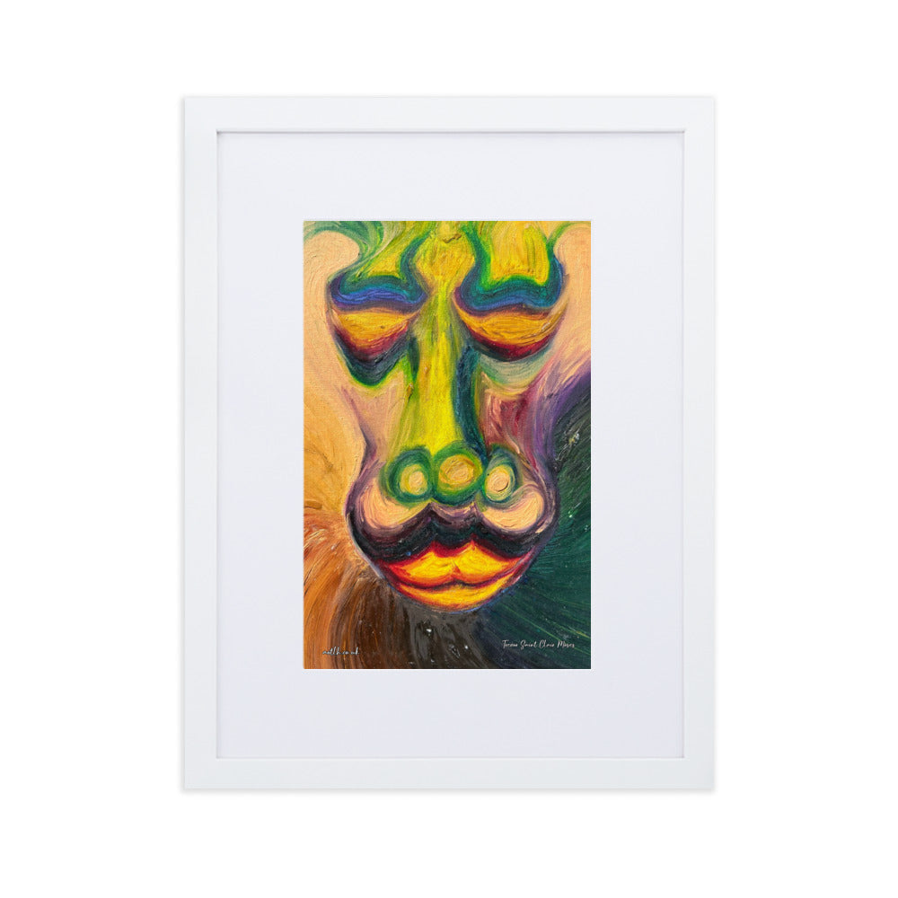 Baboon Matte Paper Framed Print With border