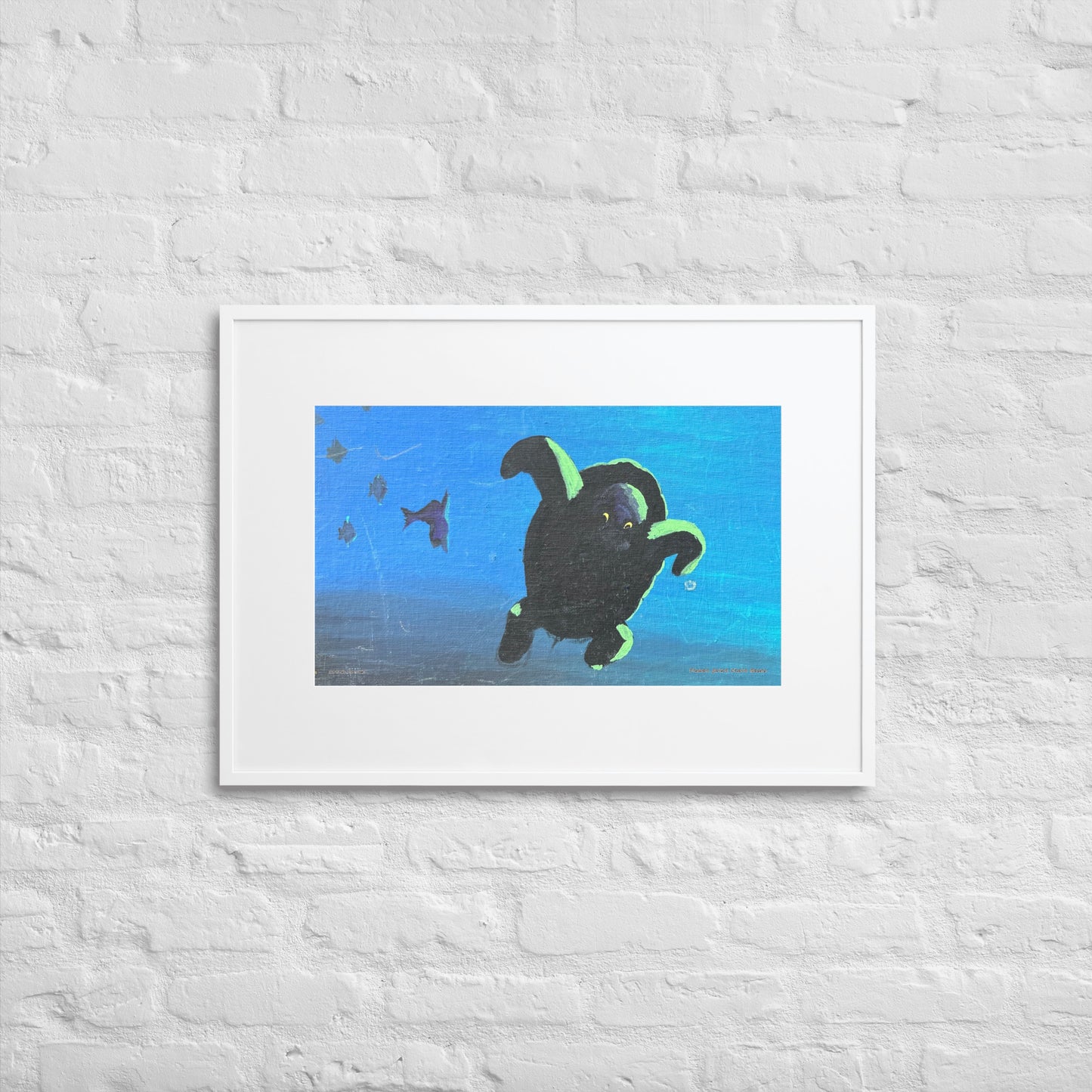 Sea Turtle Matte Paper Framed Poster With Mat