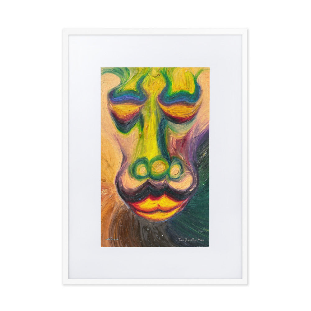 Baboon Matte Paper Framed Print With border