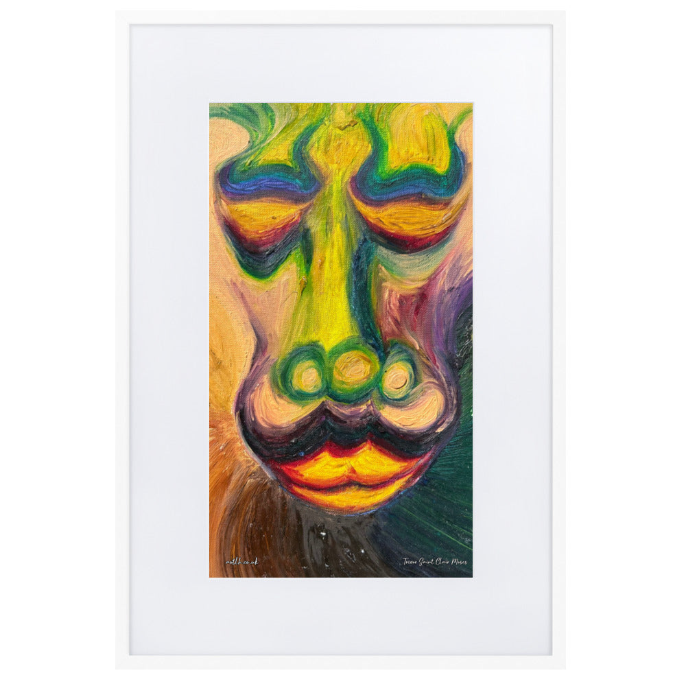 Baboon Matte Paper Framed Print With border